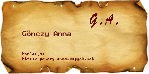 Gönczy Anna névjegykártya