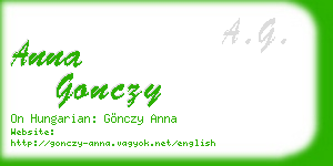 anna gonczy business card